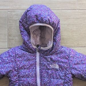 6-12 baby girl's North Face reversible puffer jacket